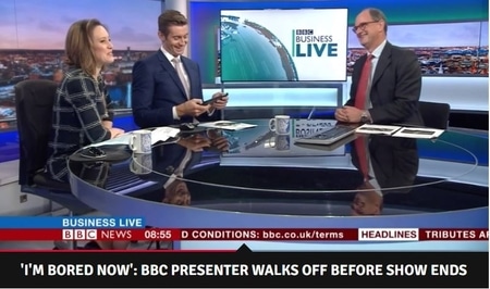 Ben Thompson walked out live on air leaving Sally to end the show alone